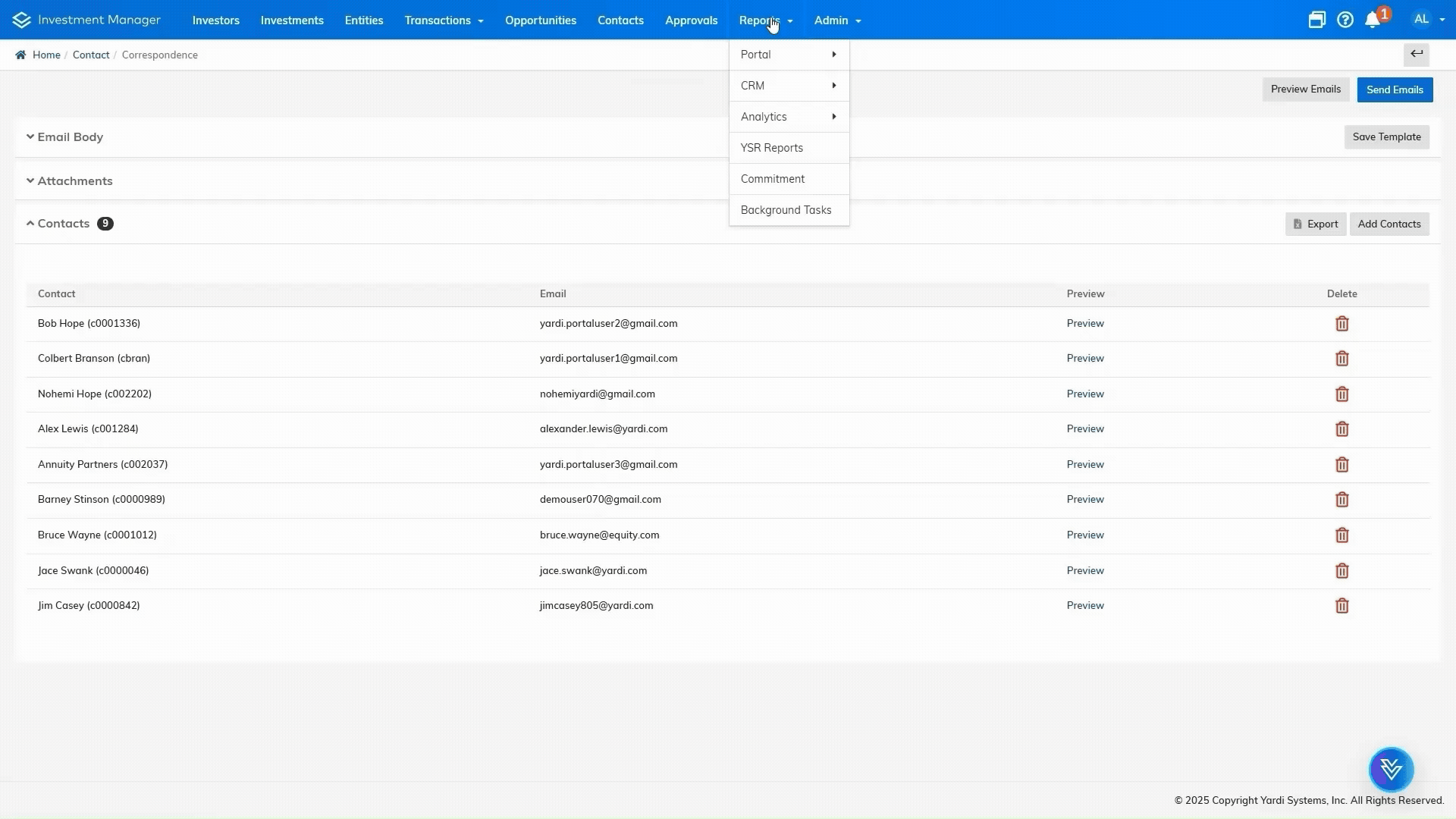 Email Queue Tracking in Yardi Investment Manager